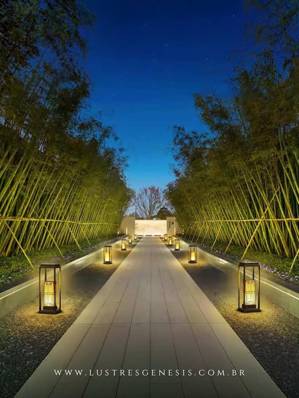 Lanterna de Jardim Oriental com Design Minimalista e Luz Difusa